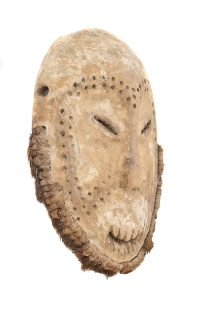 Lega Mask Pitted Bearded Bwami Society Congo African Art