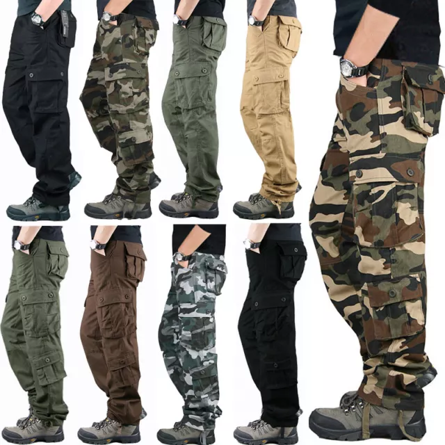 Men's Muti-Pockets Cargo Pants Relaxed Fit Work Pants Casual Cargo Pants New