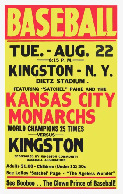 Negro League Baseball Poster - Kansas City Monarch - 6.5" x 10" Photo