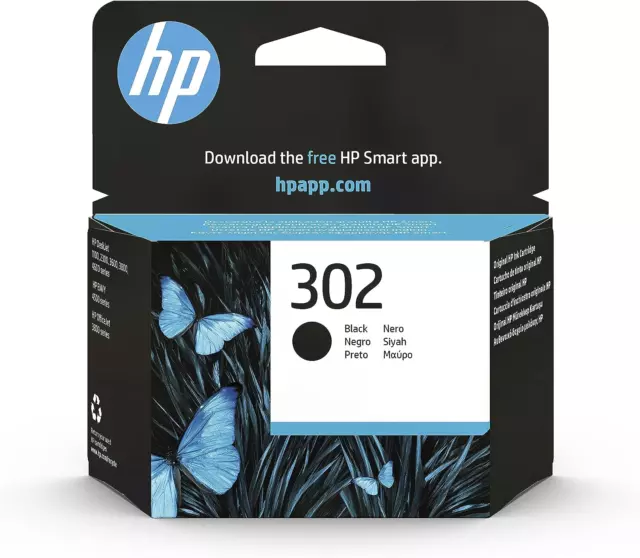 HP 302 F6U66AE Cartuccia Originale HP da 190 pagine, Compatibile con Stampanti H