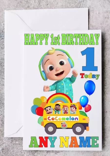 Personalised Birthday Card Cocomelon Any Name/Age/Relation/Occasion.