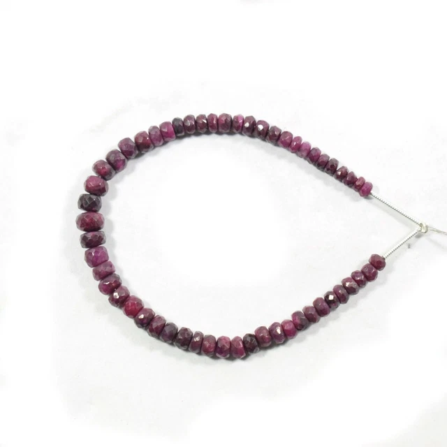 3-6MM Natural AAA Dark Red Ruby Faceted Rondelle Gemstone Loose Beads 6" Strand