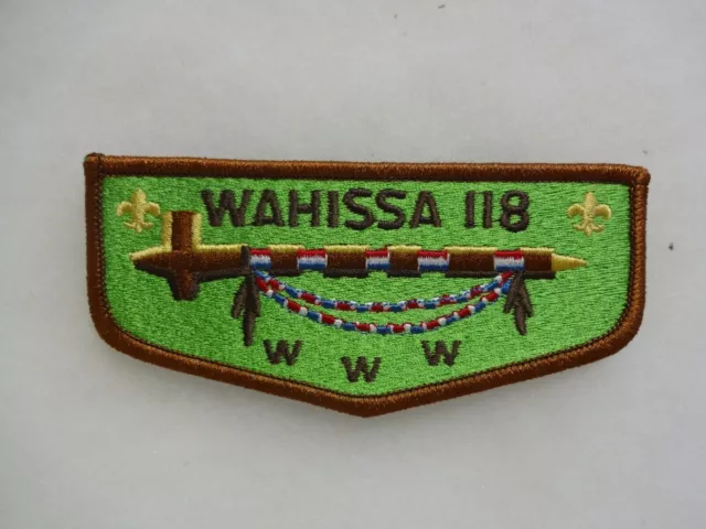 Wahissa Lodge 118 Old Hickory Council NC Flap Brown Bdr (E8636)