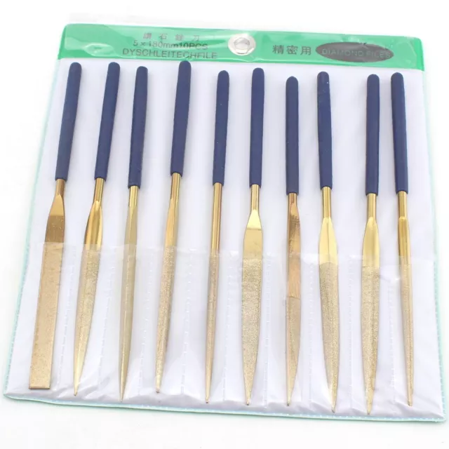 180X5mm Diamond Coated Needle Files Set Jewelers,Glass,Stone Carving Craft Tool