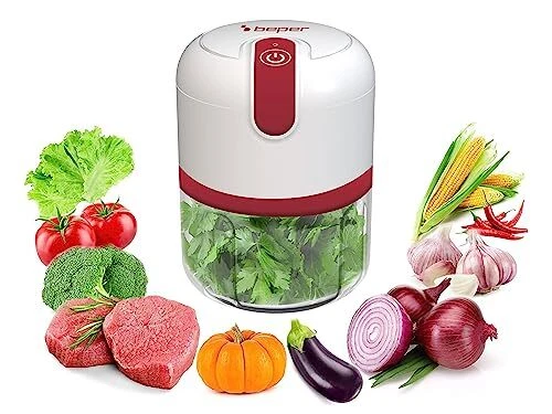 BEPER P102ROB050 Hachoir Rechargeable USB, Mini Robot de Cuisine, Capacité 250 m