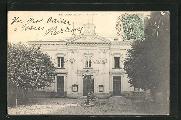 CPA Cormeilles, La Mairie,  vue de Hôtel de Ville 1904