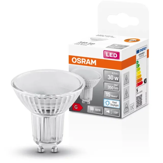 Osram GU10 LED Strahler 4,3W Reflektor Lampe 6500K Leuchtmittel PAR16 Spot