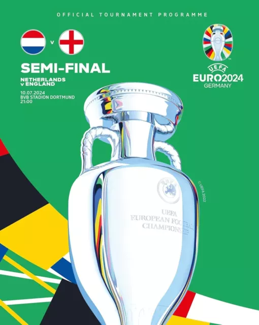 UEFA EURO 2024 Official SemiFinal 2 Programme Netherlands v England