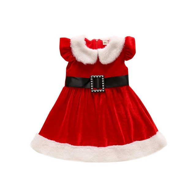 Abito Cosplay Rosso Costume Festa di Natale Ragazze Natale Babbo Natale Tutù Bambini Bambino