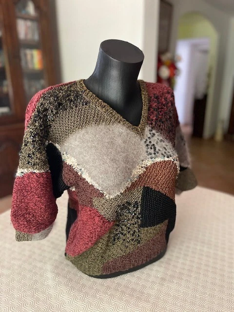 Pull Femme Comptoir Des Cotonniers Modèle Lauriana - Taille 38 - 70% Laine Multicolore - Occasion Très Bon état