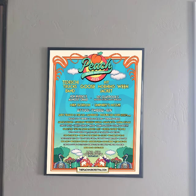 PEACH MUSIC FESTIVAL 2023 Lineup Poster 18.21 PicClick