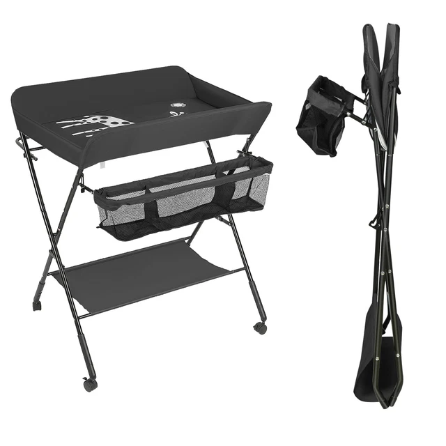 Baby Diaper Changing Table Height Adjustable Mobile Foldable for Infant