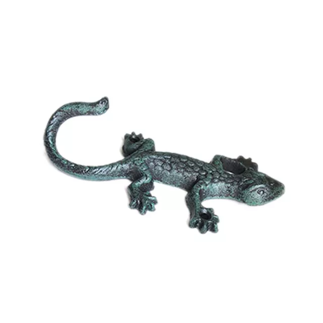 Lizard Design Vintage Rustic Coat Hooks Rack Cast Iron Decorative Wall Mounted