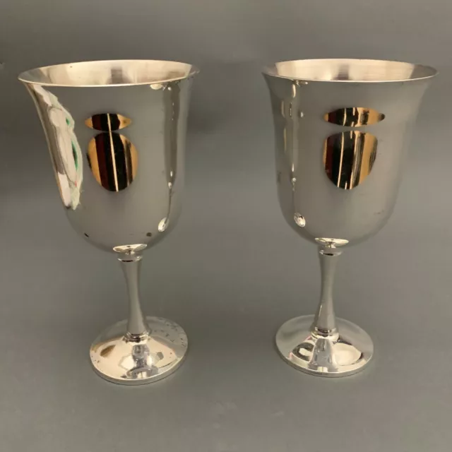 Salem Silverplate Wine Goblets 6 3/4" High Lot of 2