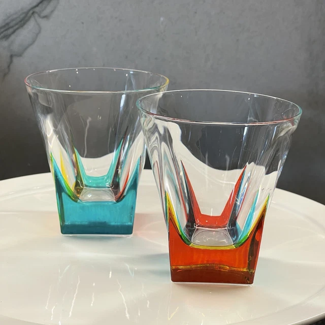 Handmade And Painted Venetian Fusion Whiskey Glass Handmade in Murano Italy