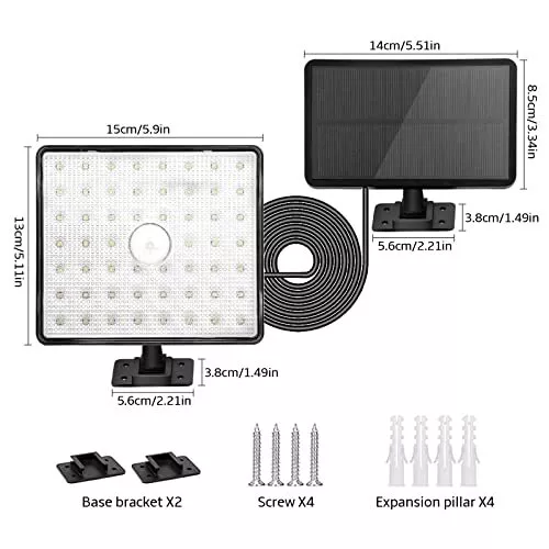 Lampe Detecteur de Mouvement éClairage de SéCurité，Lampe Solaire ExtéRieure 2