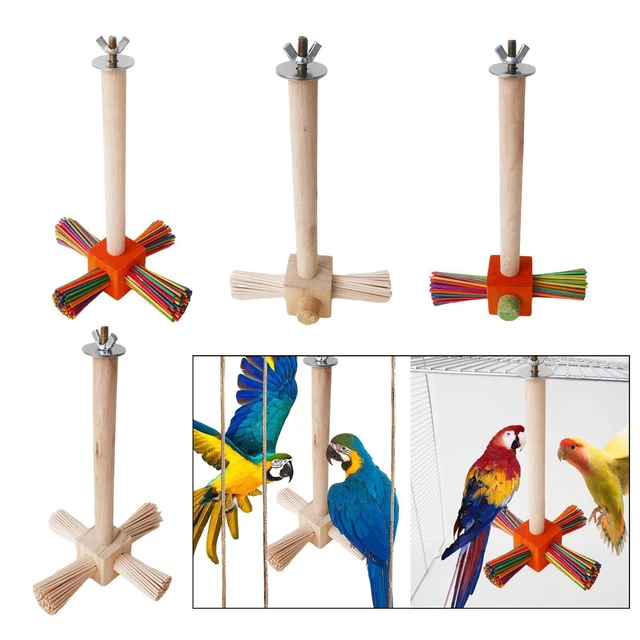 Holzpapageienstange, tragbarer Vogelständer für Nymphensittiche,