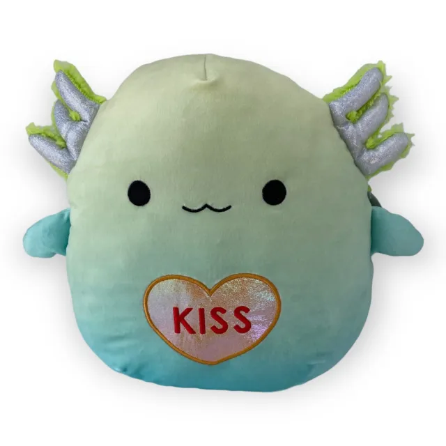 Squishmallows Axolotl 12” Green Blue Ombre Heart Kiss Lomo NWT Plush Valentine’s