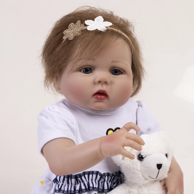 22" So Adorable Reborn Baby Dolls Full Body Vinyl Silicone Newborn Girl Doll Toy