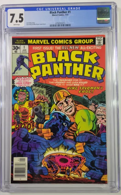 Black Panther #1 CGC 7.5  (1977) Jack Kirby 1st Black Panther WHITE PAGES