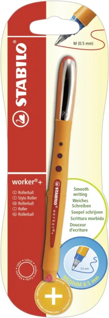 Tintenroller - STABILO worker+ - medium - Einzelstift - rot,