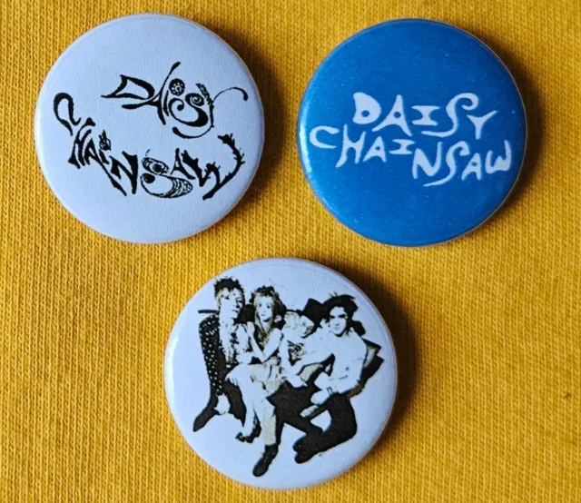 Daisy Chainsaw three 25mm button badges inc logo design. Free UK P&P!