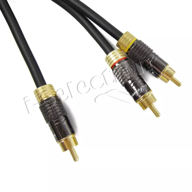 0.5m Premium Subwoofer Audio Cable 1 RCA to 2 RCA Y Splitter Cord Gold Plated