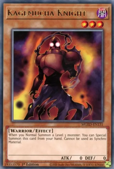 Yugioh! Kagemucha Knight - MGED-EN131 - Rare - 1st Edition Near Mint, English