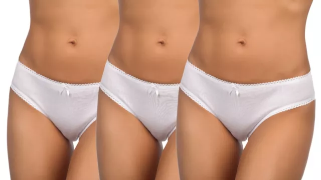 Hering Women's High Waisted 100% Cotton Briefs Panty Underwear Panties 7785
