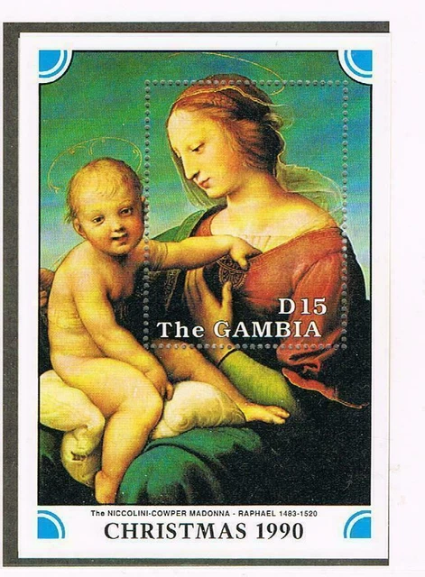 500 Geburtstag Raffael/Raphael Gambia ** Block Weihnachten 1990
