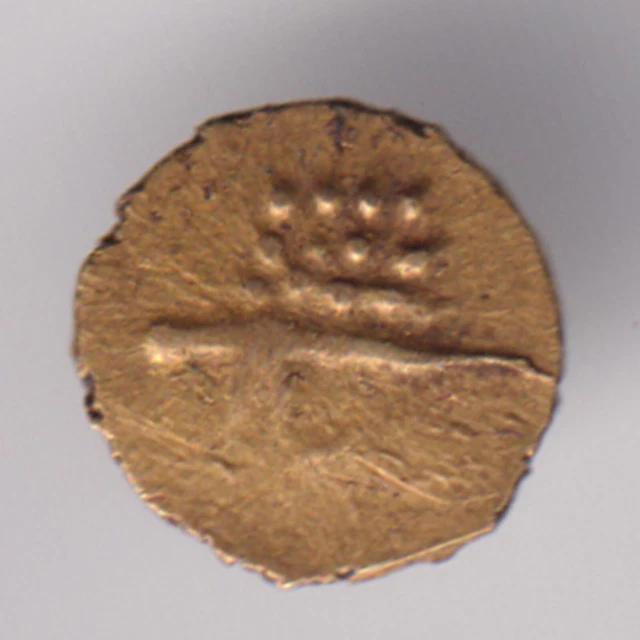 French India Cochin Gold Fanam Rare Small Coin