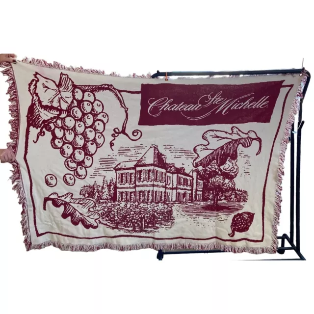 CHATEAU STE MICHELLE Winery Large Tapestry Red and White 68" x 48"