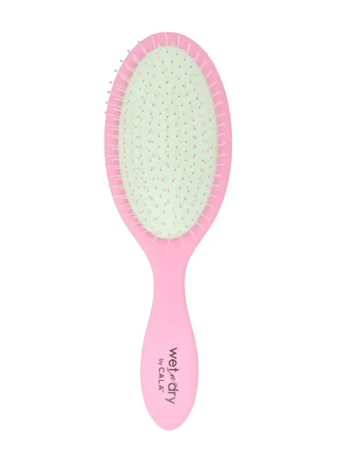 Cala Wet-N-Dry Detangling Hair Brush All Hair Type Free Tangle Soft Pink