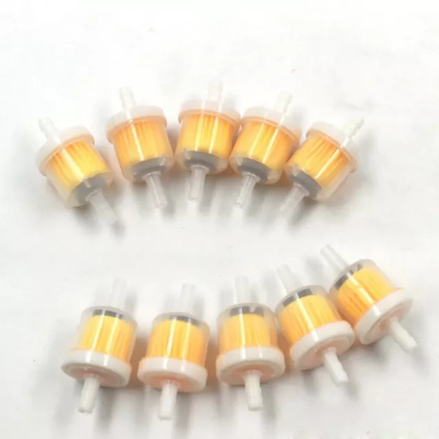 10PCS Motor Inline Gas Oil Fuel Filter Small Engine For 1/4'' Line