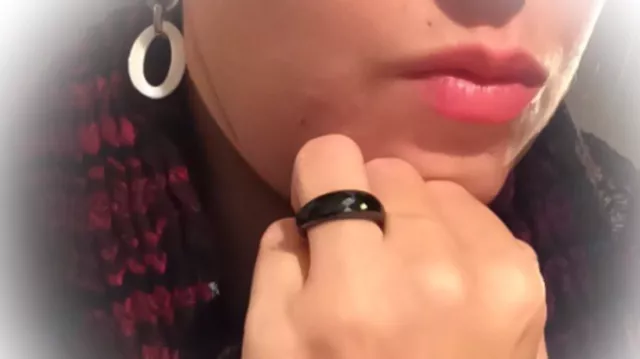 Bague Alliance Bombée Facettée En Céramique Noire Taille 54 Bijoux Femme 2