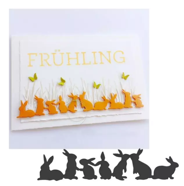 Metal Cutting Dies Easter Rabbits Stencils DIY Scrapbooking Decorative Embossing