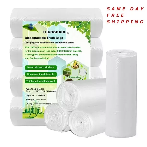 1.2 gallon trash can liners,Small clear Garbage Bags 300,Extra