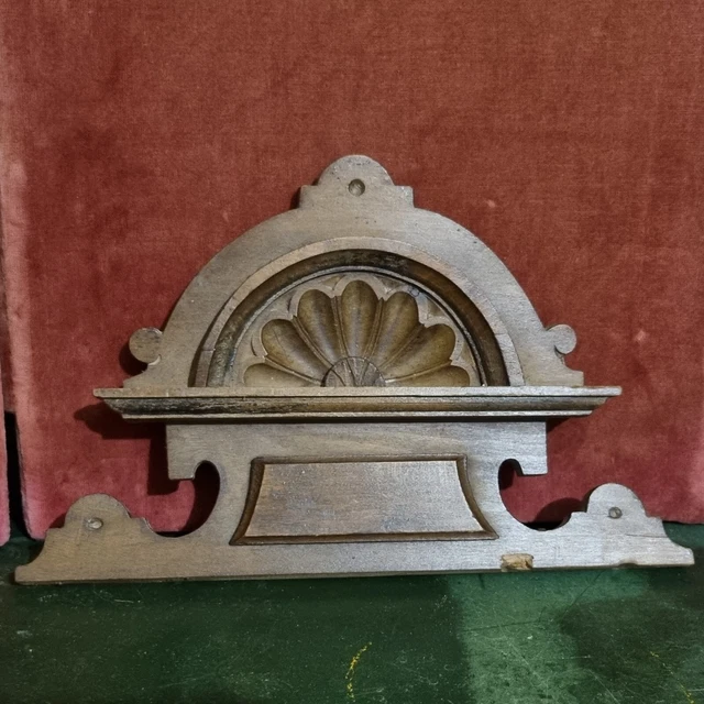 Antique Pediment. Shell Decor . Wood Carving . French Architectural salvage .