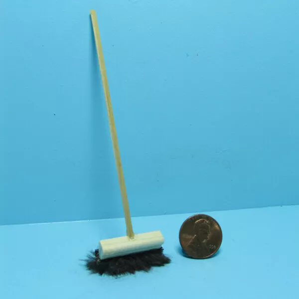 Dollhouse Miniature Outdoor Wood Push Broom IM66004