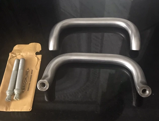 Vintage Brookline Stainless Steel Commercial Door Pulls 0606 32D Finish Nos