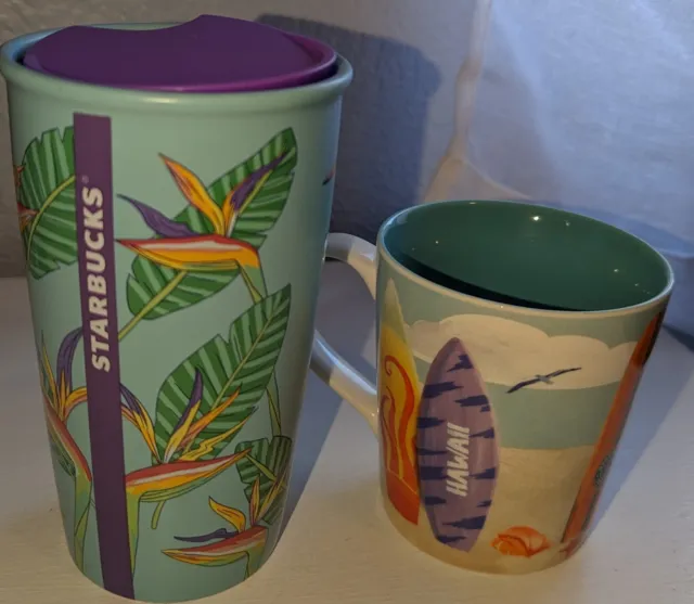 Collectible RARE HAWAII Starbucks mugs (2)