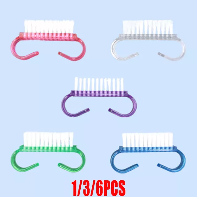 6PCS Fine Handle Grip Nail Brush Fingernail Scrubber Scrub Cleaning Brushes HOT