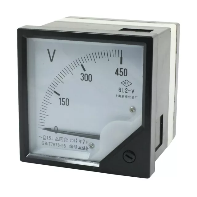 6L 2-V AC 0-450V Voltmeter Klasse 1,5 Genauigkeit Volt Meter Analog Voltmeter