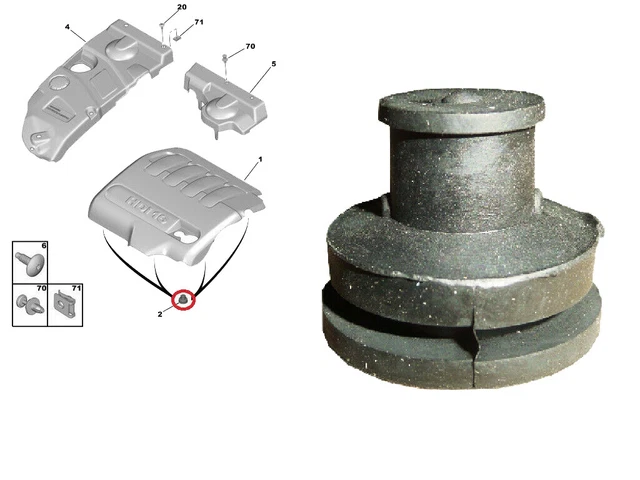 4 Fixations Support Couvre Moteur GIONAR Z26 - Pour Citroen Peugeot - Réduction Bruit Vibration