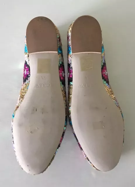 J Crew Sophie Sequin Loafers Sz 5.5 A9847 Multi Color Womens Shoes Flats 3