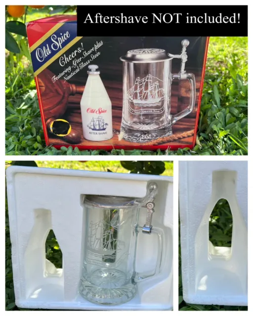Vintage 80s Old Spice Aftershave Stein Gift Set Box ONLY 1986 Montgomery Ward