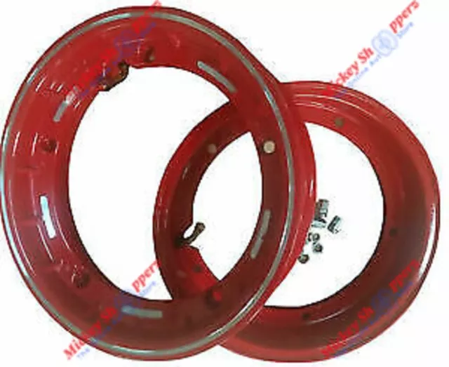 New Vespa 10 Inch Tubeless Rims X 3 Px Lml T5 Red New Alloy Pair 2
