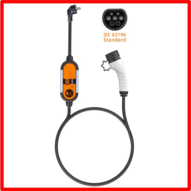 Chargeur Voiture Électrique Domestique Station Recharge Câble Portable 8A à 16A