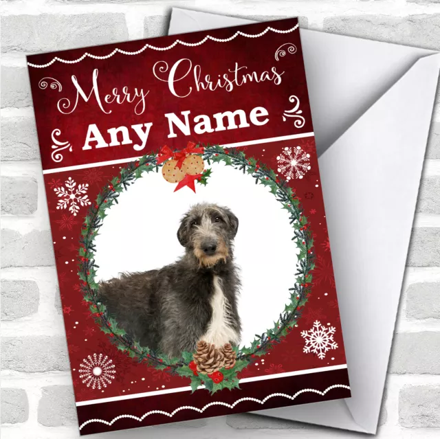 Scottish Deerhound Dog Traditional Animal Personalised Christmas Card