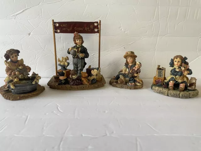 Lot of 4 Yesterday's Child Figurines Dollstone Boyds Collection